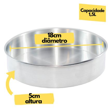 Imagem de Forma Assadeira Redonda Baixa Para Bolo Torta Em Alumínio Nº 18