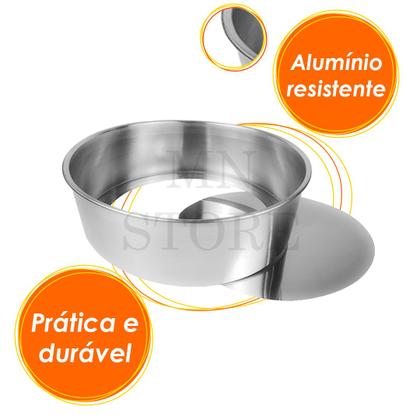 Imagem de Forma Bolo Redonda 15x10 Cm Fundo Removível Falso Alumínio