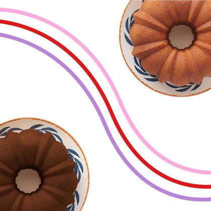 Imagem de Forma Bolo Torta Redonda Assadeira Air Fryer Silicone Sem Furo Grande Vazada Pudim Central Cupcake