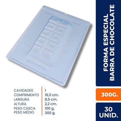 Imagem de Forma BWB Especial Barra De Chocolate Especial 300g C/ 30 Un.