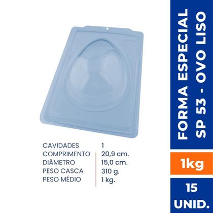 Imagem de Forma BWB Silicone 3 Partes Ovo De Páscoa Liso 1 Kg Sp53 C/ 1 Un
