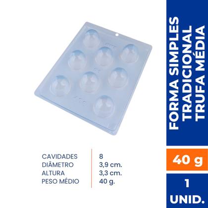 Imagem de Forma BWB Simples Trad. Trufa Media Bombom 40g C/ 1 Un.