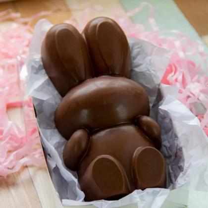 Imagem de Forma Coelho Páscoa Especial Com Três Partes Para Chocolate Acetato Silicone Prática - Cód.10525 BWB