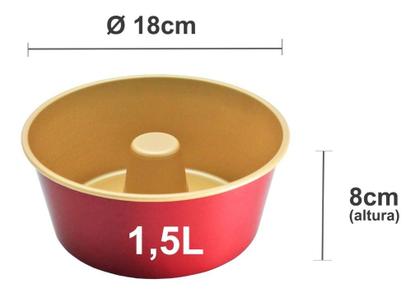 Imagem de Forma Com Tubo Antiaderente Cereja E Creme Nº18 Arnix