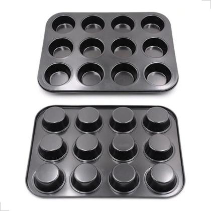 Imagem de Forma Cupcake Antiaderente Teflon 12 Cavas Pão De Queijo Queijadinha