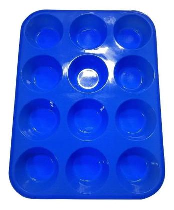 Imagem de Forma Cupcake Com 12 Cavidades Em Silicone Cores Sortidas