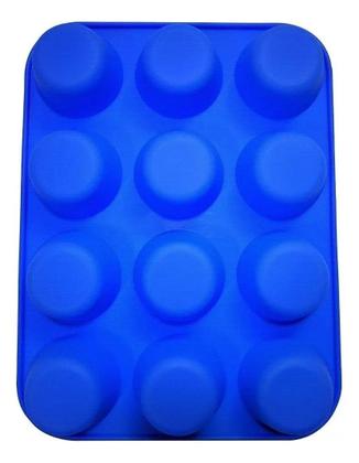 Imagem de Forma Cupcake Com 12 Cavidades Em Silicone Cores Sortidas