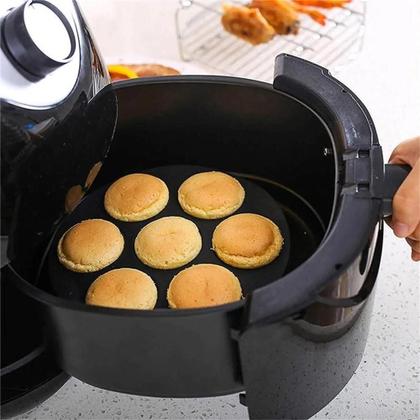 Imagem de Forma cupcake mini bolo air fryer assadeira 7 cavidades cesto silicone fritadeira congelador forno muffin bolinho sorvet