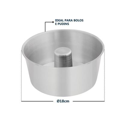 Imagem de Forma de Alumínio para Bolos e Pudins com Furo Central Ø18cm Alta