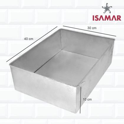 Imagem de Forma De Bolo Retangular Grande Em Aluminio 40x30x10 Cm