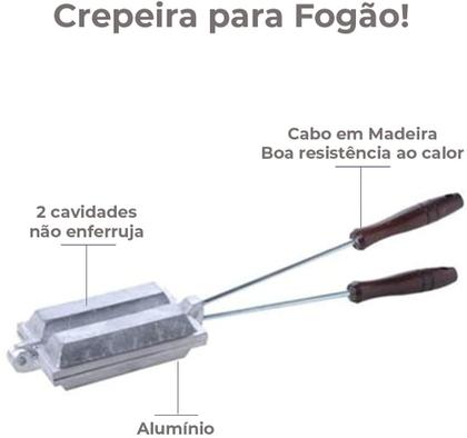 Imagem de Forma De Crepe Suíço Anodilar Em Alumínio Com 2 Cavidades Para Fogão