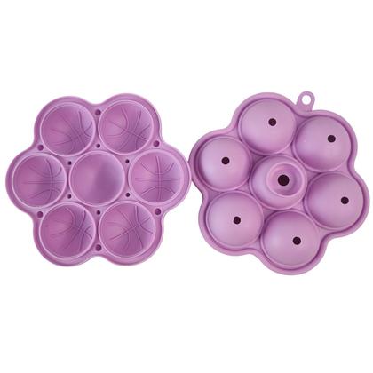 Imagem de Forma de Gelo Bandeja de Silicone Flexivel Drink Bebida Cha Gelado Evento Bar Restaurante Festa Formato Bola de Basquete