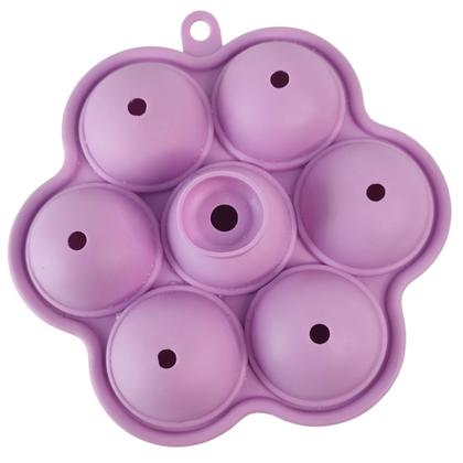 Imagem de Forma de Gelo Bandeja de Silicone Flexivel Drink Bebida Cha Gelado Evento Bar Restaurante Festa Formato Bola de Basquete