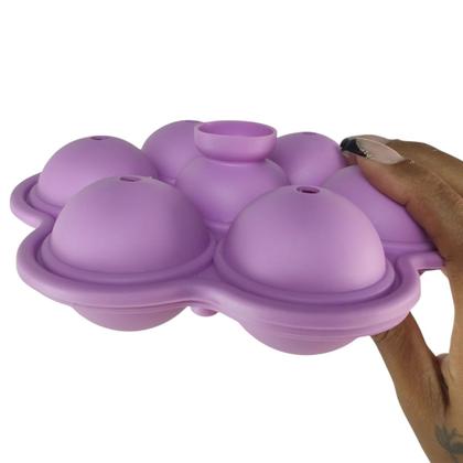 Imagem de Forma de Gelo Bandeja de Silicone Flexivel Drink Bebida Cha Gelado Evento Bar Restaurante Festa Formato Bola de Basquete