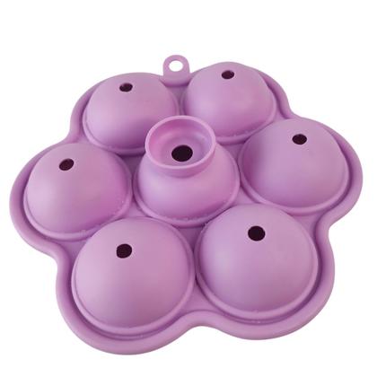 Imagem de Forma de Gelo Bandeja de Silicone Flexivel Drink Bebida Cha Gelado Evento Bar Restaurante Festa Formato Bola de Basquete