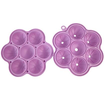 Imagem de Forma de Gelo Bandeja de Silicone Flexivel Drink Bebida Cha Gelado Evento Bar Restaurante Festa Formato Bola de Basquete