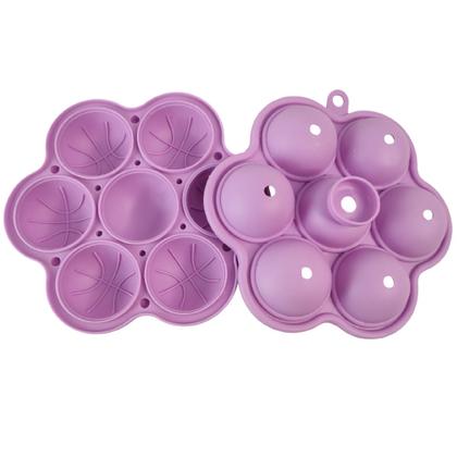 Imagem de Forma de Gelo Bandeja de Silicone Flexivel Drink Bebida Cha Gelado Evento Bar Restaurante Festa Formato Bola de Basquete