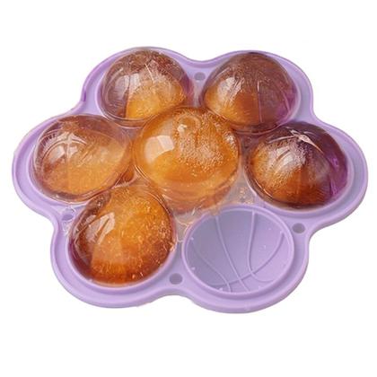 Imagem de Forma de Gelo Bandeja de Silicone Flexivel Drink Bebida Cha Gelado Evento Bar Restaurante Festa Formato Bola de Basquete