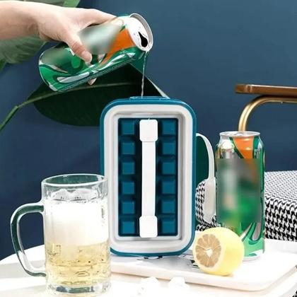 Imagem de Forma De Gelo De Silicone Para Hóquei No Gelo 2 Em 1, Moldador De Gelo Dobrável, Ferramentas