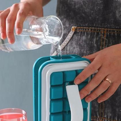 Imagem de Forma De Gelo De Silicone Para Hóquei No Gelo 2 Em 1, Moldador De Gelo Dobrável, Ferramentas