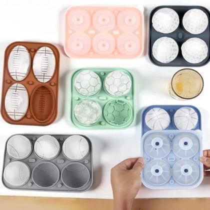 Imagem de Forma De Gelo Em Silicone Para Bola De Futebol Copa Do Mundo, Bandeja De Gelo Em Formato De Bola
