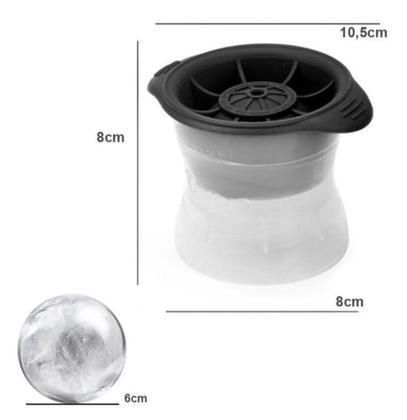 Imagem de Forma De Gelo Esfera Bola Silicone Grande Redonda Whisky Gin - SAz Utilidades