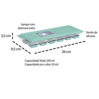 Imagem de Forma De Gelo Fundo De Silicone Com Tampa 26cm 240ml Prática
