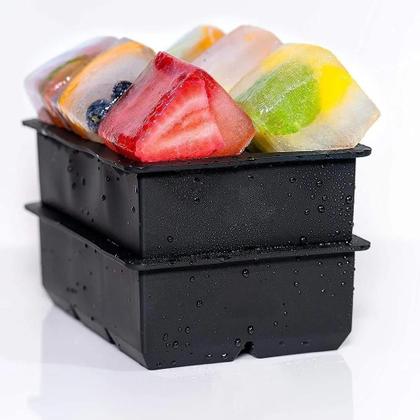 Imagem de Forma de gelo grande big silicone 6 cubos forminha gigante