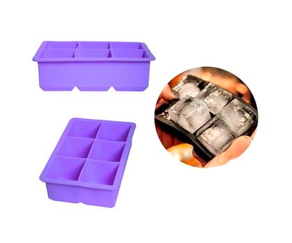 Imagem de Forma de Gelo Quadrada com 6 Cubos de Silicone