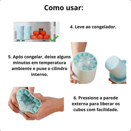 Imagem de Forma De Gelo Silicone Cubo Flexível Circular Redonda Drink