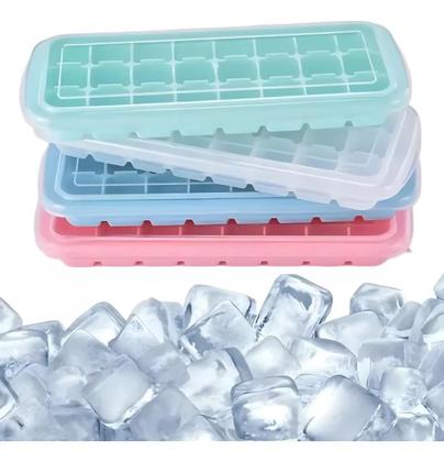 Imagem de Forma De Gelo Silicone Flexível 24 Cubos Papinha Tampa