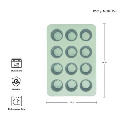 Imagem de Forma de muffin KitchenAid de 12 xícaras de aço aluminizado antiaderente