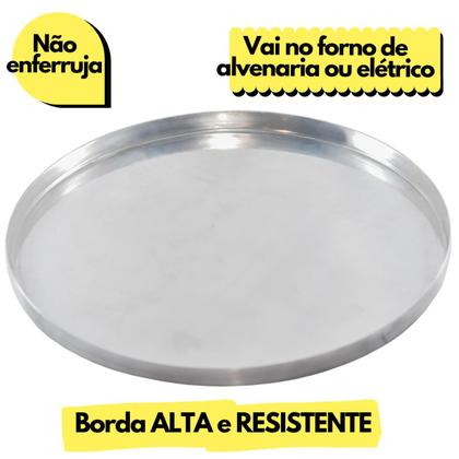 Imagem de Forma De Pizza 35 Cm tTamanho Familia Em Alumínio Reforçado Borda Alta
