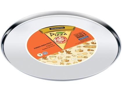 Imagem de Forma de pizza inox cromado brilhante resistente tramontina