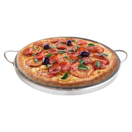 Imagem de Forma de Pizza  Pedra Sabão Média 32 cm  INOX