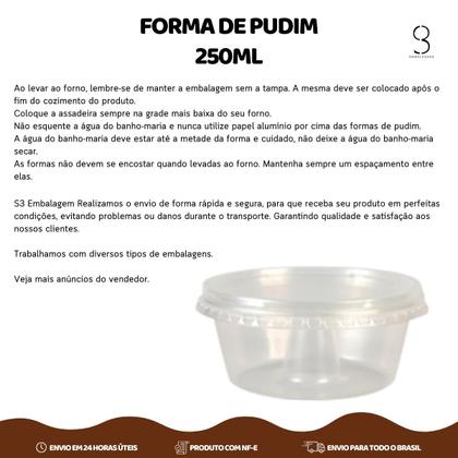 Imagem de Forma De Pudim 250ml Reutilizável Prafesta Com Tampa 20un