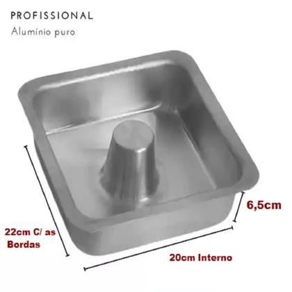Imagem de Forma de Pudim Quadrada com Tubo Torta Suiça Alta Grande Para air fryer e Forno Elétrico Resistente