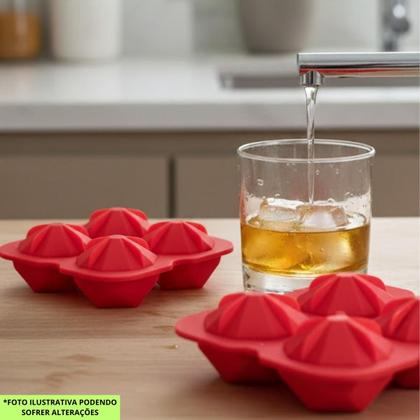 Imagem de Forma de Silicone Diamante 4 Cavidades, Resistente, Flexível e Ideal Gelo, Chocolates e Sobremesas