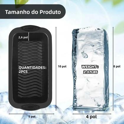 Imagem de Forma De Silicone Gigante Para Cubos De Gelo, Balde De Gelo Extragrande, Criador De Blocos Grandes,