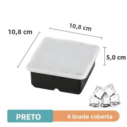 Imagem de Forma De Silicone Grande Para Cubos De Gelo Com Tampa, Bandeja De Gelo Com 4/6/8/15 Cavidades Para