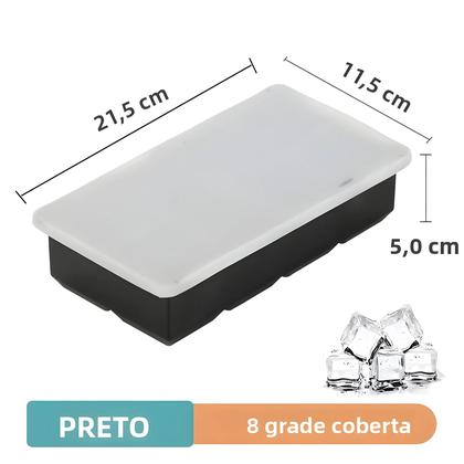 Imagem de Forma De Silicone Grande Para Cubos De Gelo Com Tampa, Bandeja De Gelo Com 4/6/8/15 Cavidades Para