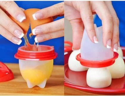 Imagem de  Forma De Silicone P/Cozinhar Ovo C/Tp. C/6 Pcs