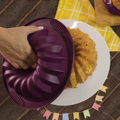 Imagem de Forma De Silicone Para Bolo Pudim 30cm Silicone Line Moda Do Chef