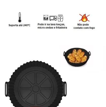 Imagem de Forma De Silicone Redonda 20cm Antiaderente Para Air Fryer