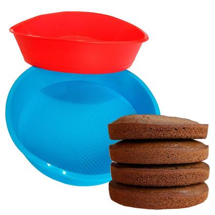 Imagem de Forma de silicone redonda 24cm antiaderente bolos e tortas