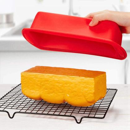 Imagem de Forma De Silicone Retangular Pão Bolo Gelo Antiaderente Para Forno Microondas E Freezer