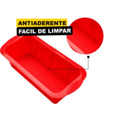 Imagem de Forma De Silicone Retangular Pão Bolo Gelo Antiaderente Para Forno Microondas E Freezer