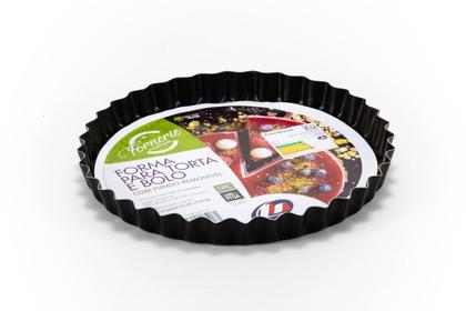Imagem de Forma de Torta e Quiche Crespa Nr 02 Alumínio Antiaderente com Fundo Removível/Falso