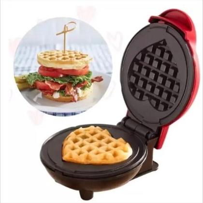 Imagem de Forma De Waffle Formato Coração Mini Elétrico Mini 110v