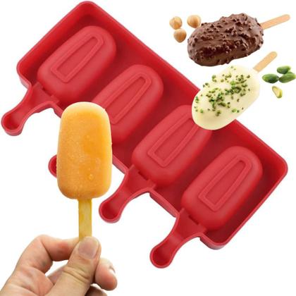 Imagem de Forma em Silicone para Mini Picolé Magnum 4 cavidades Antiaderente